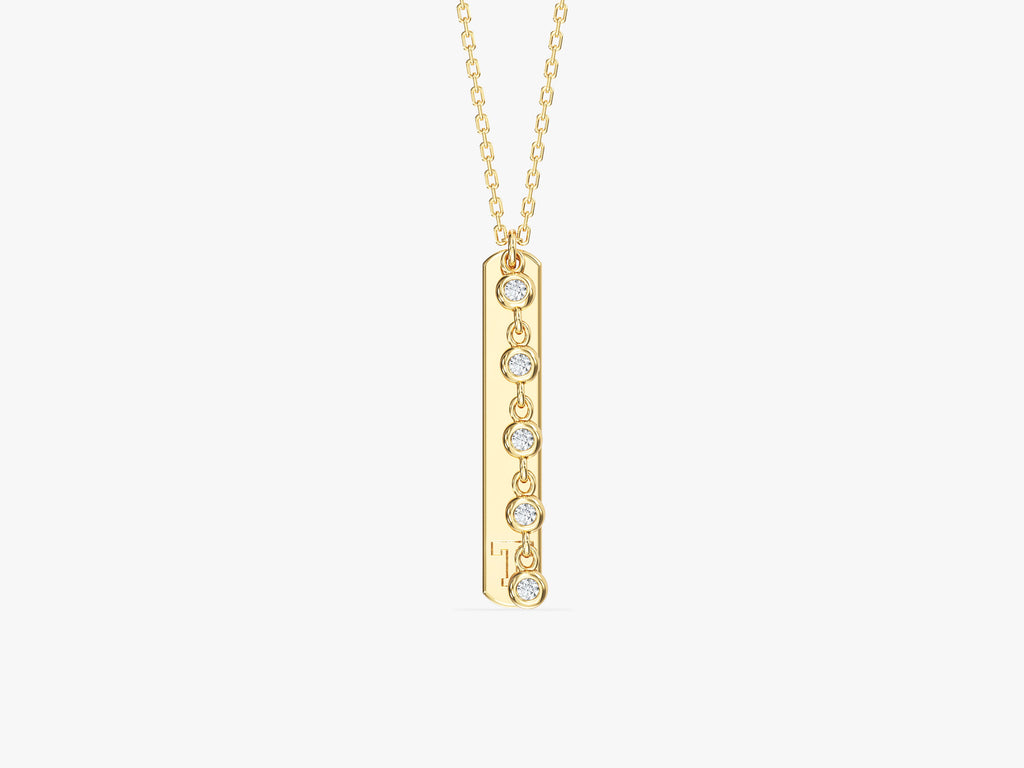 Vertical Bar Initial Necklace