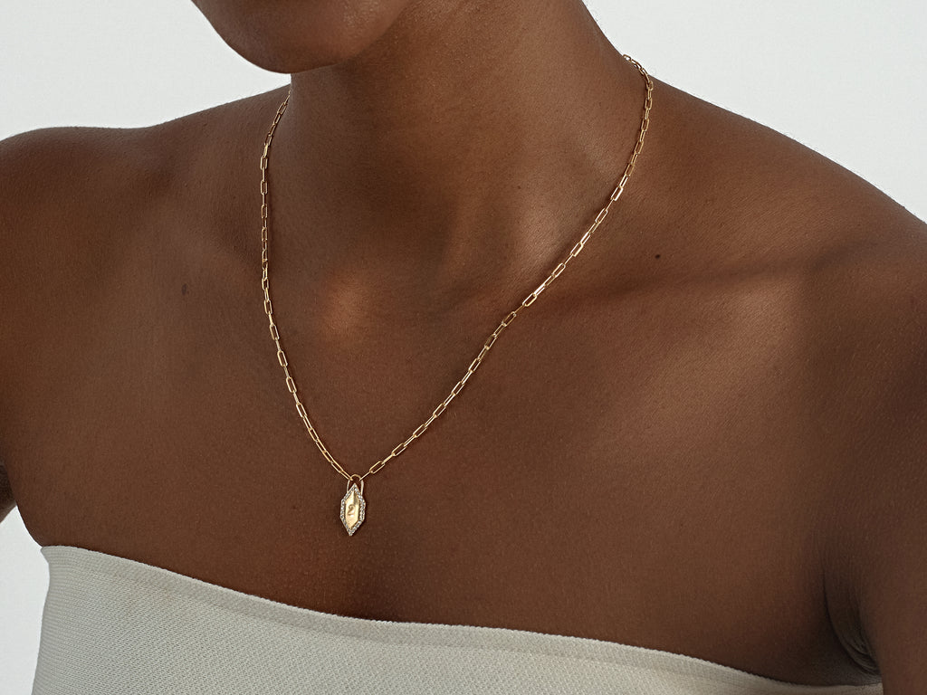Hexagon Initial Necklace