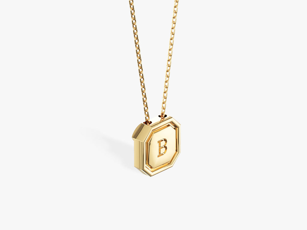 Octagon Initial Necklace