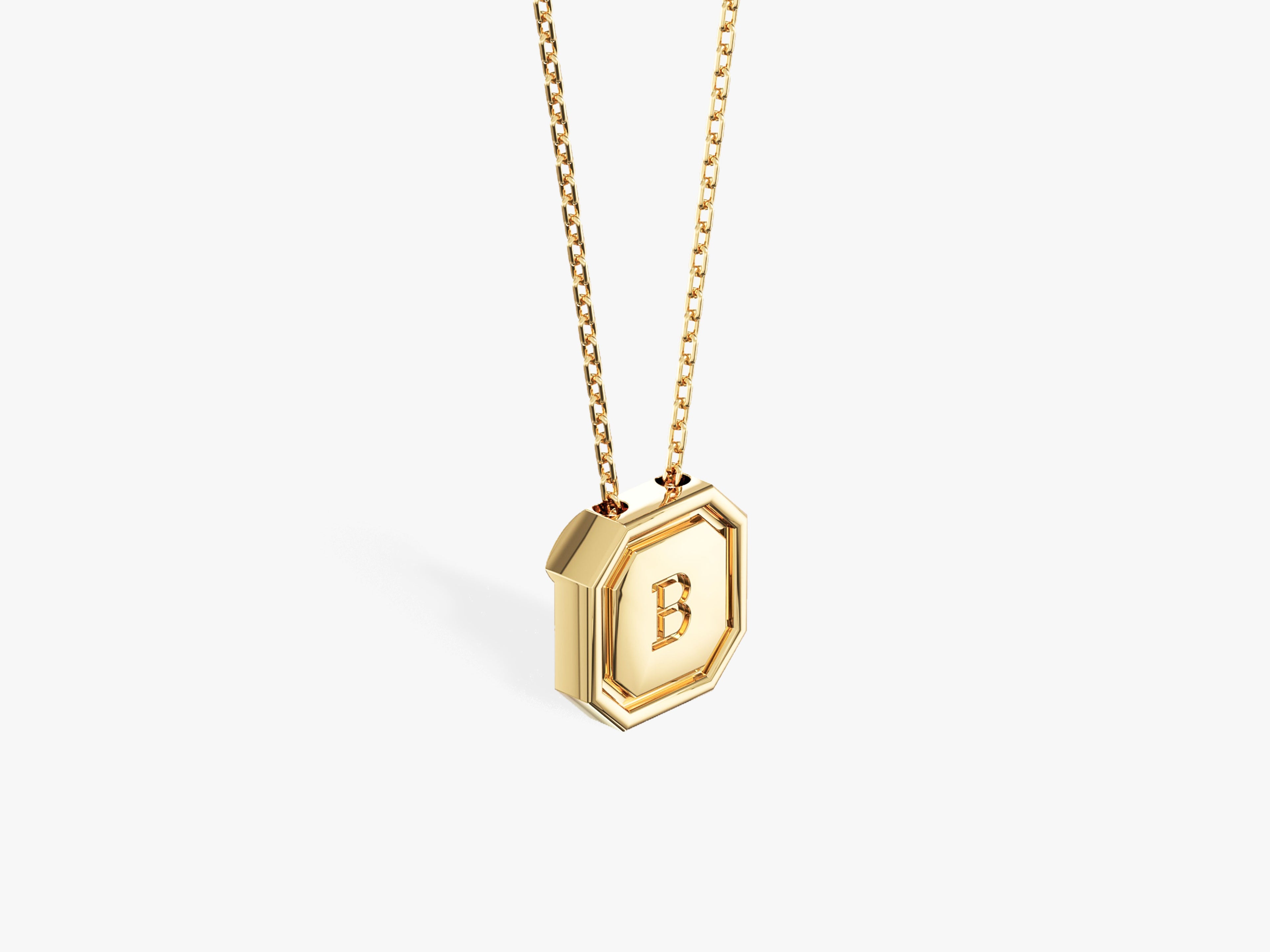 Octagon Initial Necklace