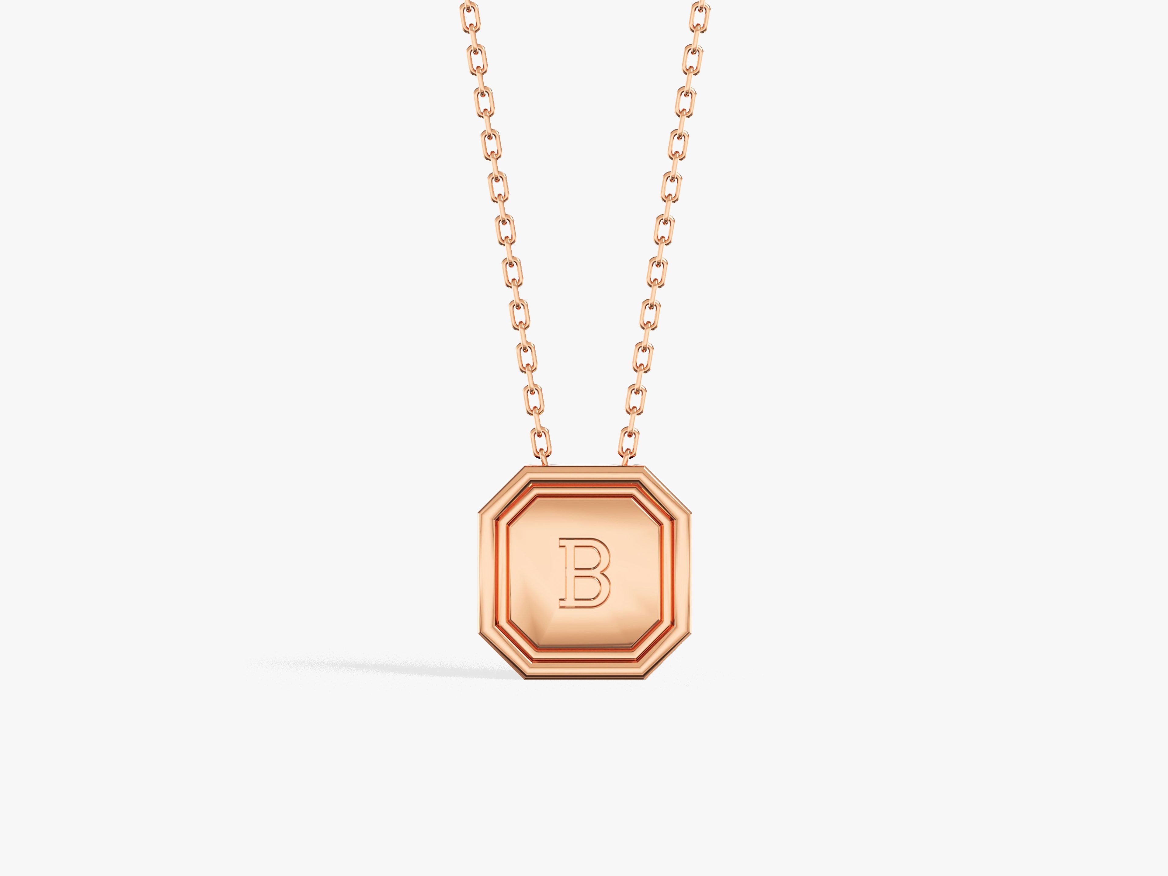 Octagon Initial Necklace