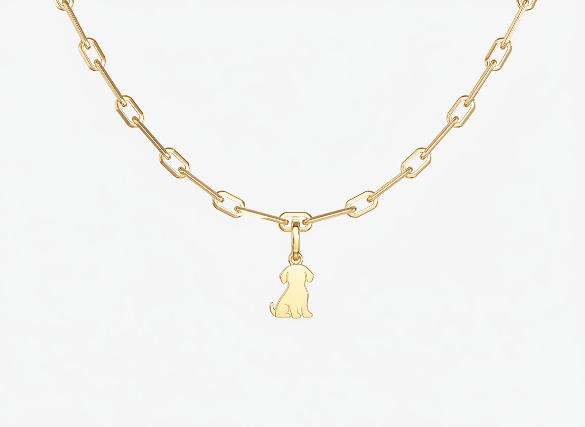 A loyal dog portrait charm